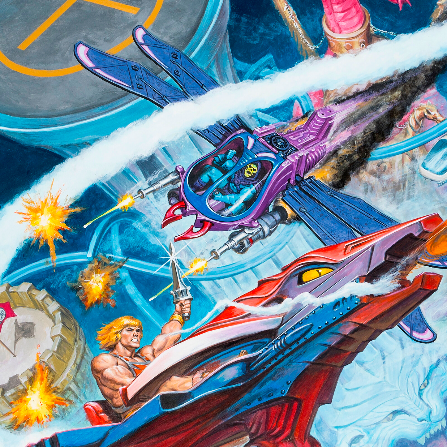 Polerón Polo He-Man – Blasterhawk vs Fright Fighter (1986) | Artwork de Earl Norem