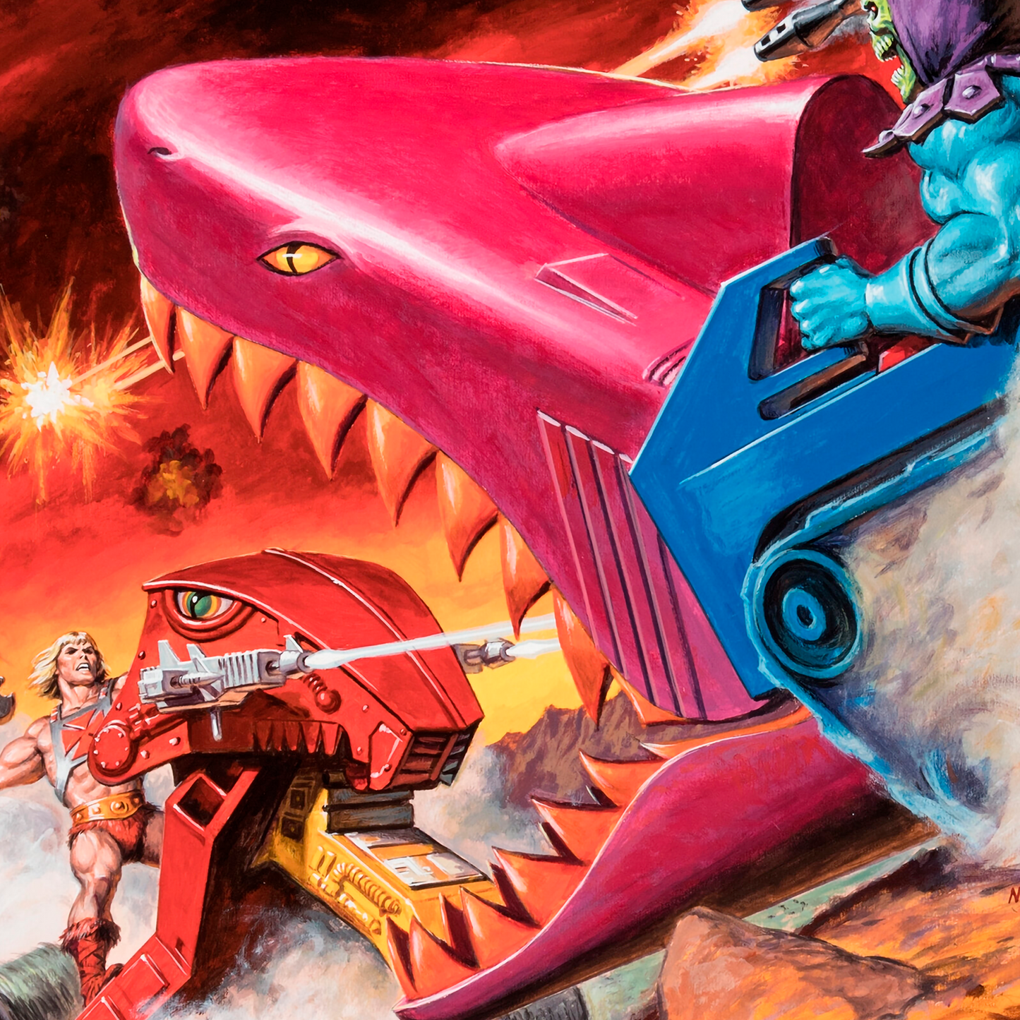 Polerón Polo He-Man – Land Shark Duel (1986) | Artwork de Earl Norem