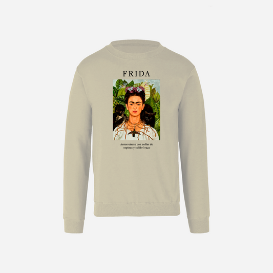Polerón polo Arte Frida Kahlo Autorretrato con collar de espinas y colibrí 1940