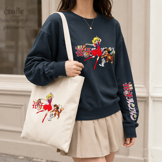 Kit polerón polo lona bag Ángel, la niña de las flores — Lunlun