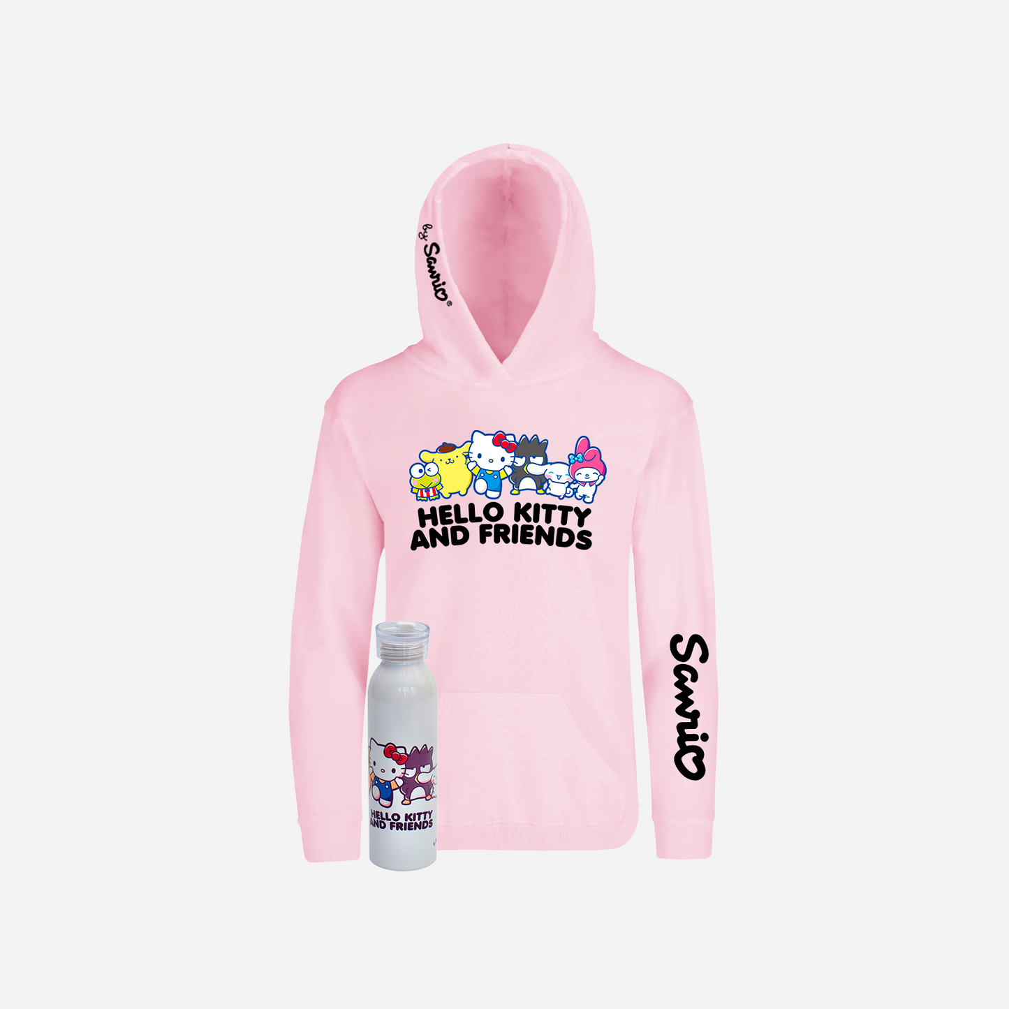 Polerón canguro más botella de agua Sanrio