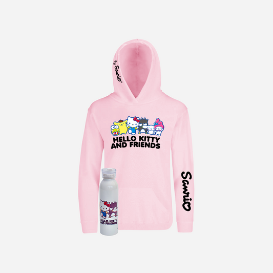 Polerón canguro más botella de agua Sanrio